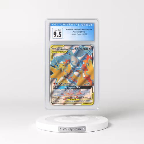 2019 Hidden Fates #66 Moltres & Zapdos & Articuno GX - Full Art Holo (CGC 9.5 GEM MINT)