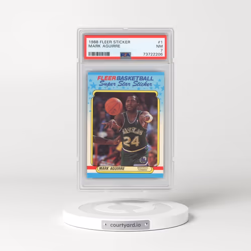 1988 Fleer Sticker #1 Mark Aguirre (PSA 7 NM)