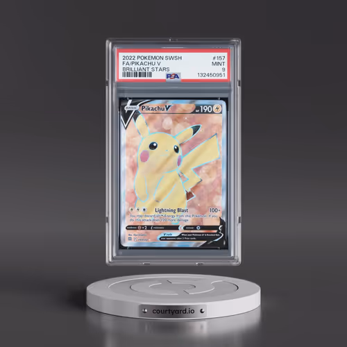 2022 Pokémon Sword & Shield Brilliant Stars #157 Pikachu V - Holo Full Art (PSA 9 MINT)