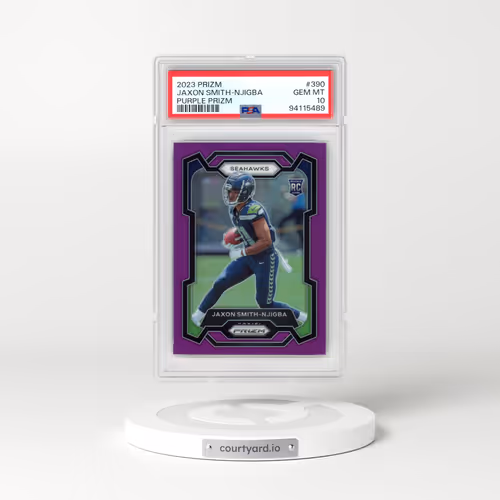 2023 Panini Prizm #390 Jaxon Smith-Njigba - Purple Prizm (PSA 10 GEM MINT)