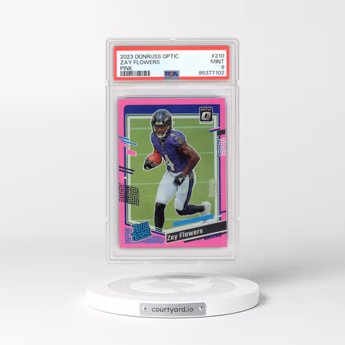 2023 Panini Donruss Optic #210 Zay Flowers - Pink (PSA 9 MINT)