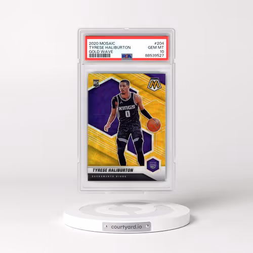 2020 Panini Mosaic #204 Tyrese Haliburton - Gold Wave (PSA 10 GEM MINT)