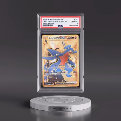 2025 Pokémon Dri EN-Destined Rivals #241 Cynthia's Garchomp EX - Holo Hyper Rare (PSA 10 GEM MINT)