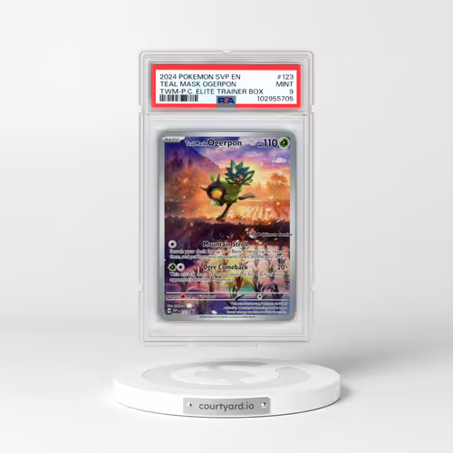 2024 Pokémon Svp EN-SV Black Star Promo #123 Teal Mask Ogerpon - Twilight Masquerade Pokemon Center Elite Trainer Box (PSA 9 MINT)