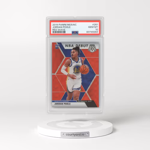 2019 Panini Mosaic #261 Jordan Poole - Red Wave (PSA 10 GEM MINT)