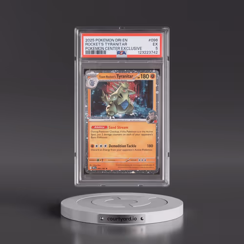 2025 Pokémon Dri EN-Destined Rivals #096 Team Rocket's Tyranitar - Pokemon Center Exclusive (PSA 5 E