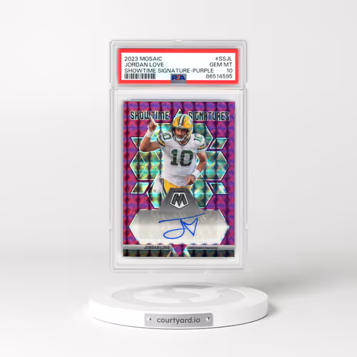 2023 Panini Mosaic Showtime Signature #SSJL Jordan Love - Purple (PSA 10 GEM MINT)