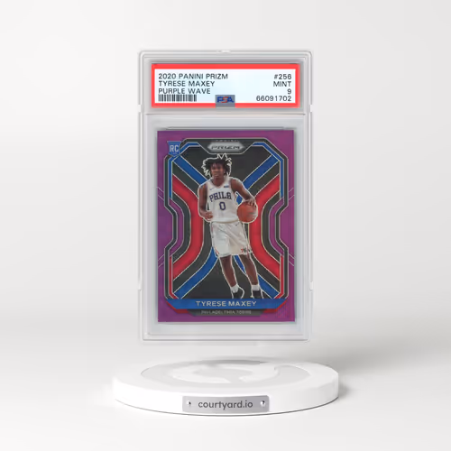 2020 Panini Prizm #256 Tyrese Maxey - Purple Wave (PSA 9 MINT)