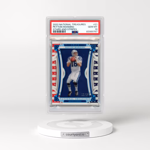2022 Panini National Treasures #21 Peyton Manning - Stars and Stripes (PSA 10 GEM MINT)