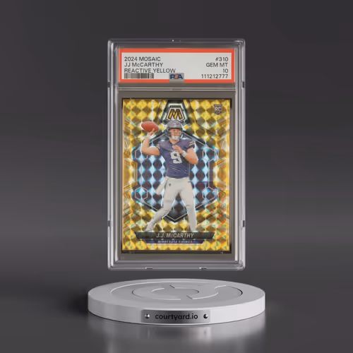 2024 Panini Mosaic #310 JJ McCarthy - Reactive Yellow (PSA 10 GEM MINT)
