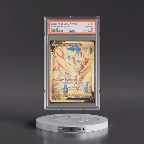 2020 Pokémon Sword & Shield #212 Zamazenta V - Holo Full Art Secret (PSA 10 GEM MINT)