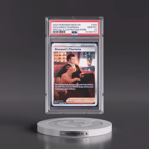 2023 Pokémon Mew EN-151 #204 Giovanni's Charisma - Special Illustration Rare (PSA 10 GEM MINT)