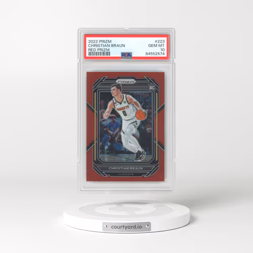 2022 Panini Prizm #223 Christian Braun - Red Prizm (PSA 10 GEM MINT)