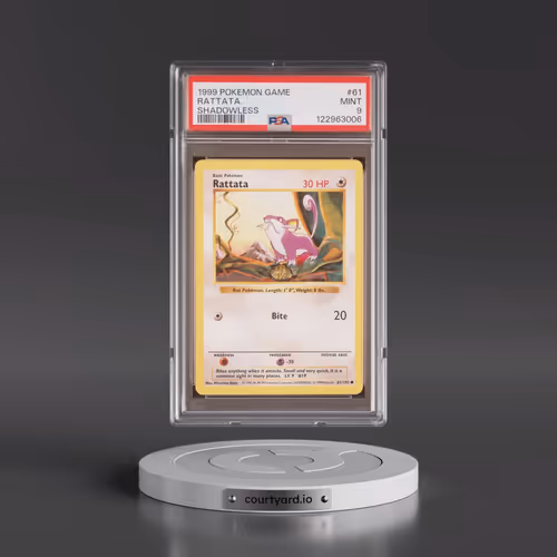 1999 Pokémon Game #61 Rattata - Shadowless (PSA 9 MINT)