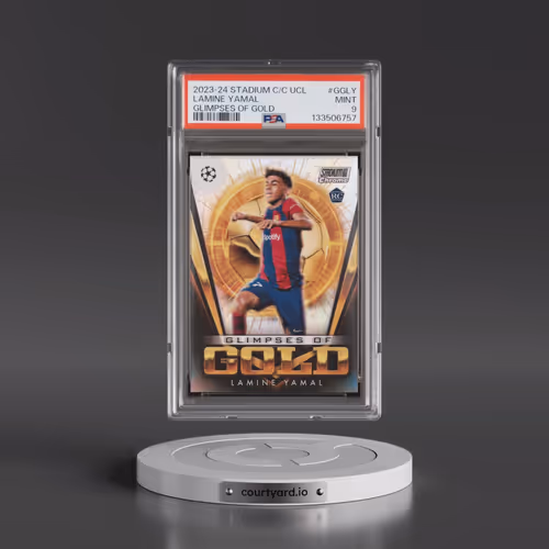 2023-24 Topps Stadium Club Chrome UEFA Club Competitions Glimpses of Gold #GGLY Lamine Yamal (PSA 9