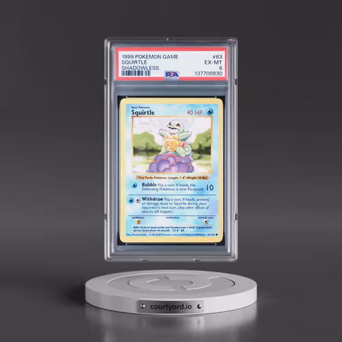 1999 Pokémon Game #63 Squirtle - Shadowless (PSA 6 EX-MT)