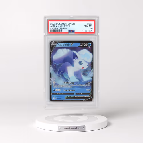 2022 Pokémon Sword & Shield Silver Tempest #033 Alolan Vulpix V - Holo (PSA 10 GEM MINT)