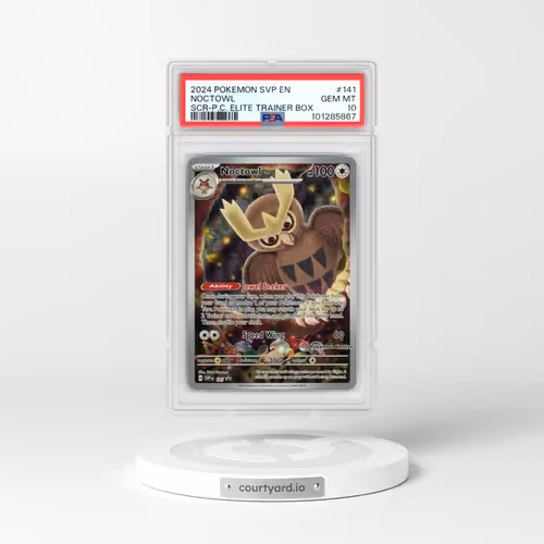 2024 Pokémon Svp EN-SV Black Star Promo #141 Noctowl - Stellar Crown Pokemon Center Elite Trainer Box (PSA 10 GEM MINT)