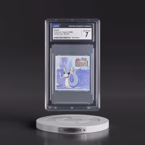 1998 Sticker Set (ã??ã??ã?? Top on back) #147 Dratini - (Painted Background) (CGC 7 NM)
