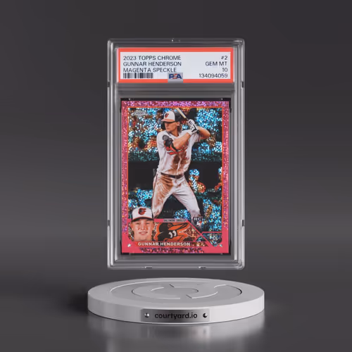 2023 Topps Chrome #2 Gunnar Henderson - Magenta Speckle (PSA 10 GEM MINT)