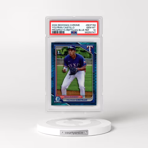 2024 Bowman Chrome Prospects #BCP159 Yolfran Castillo - Reptilian Blue Refractor (PSA 10 GEM MINT)