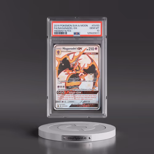 2019 Pokémon Sun & Moon Hidden Fates #SV63 Naganadel GX - Holo Full Art (PSA 10 GEM MINT)