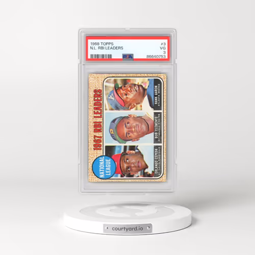 1968 Topps #3 N.L. RBI Leaders (PSA 3 VG)
