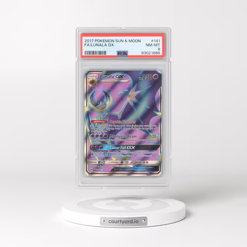2017 Sun & Moon #141 Lunala GX - Full Art Holo (PSA 8 NM-MT)