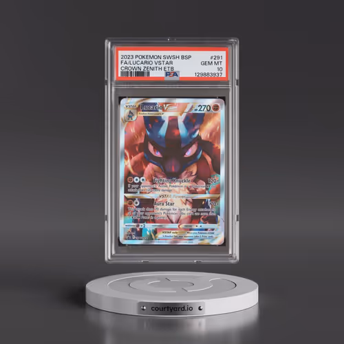 2023 Pokémon Swsh Black Star Promo #291 Lucario Vstar - Full Art Crown Zenith Elite Trainer Box (PSA