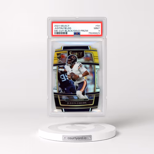 2021 Panini Select #50 Justin Fields - Die-Cut Black/Gold Prizm (PSA 9 MINT)