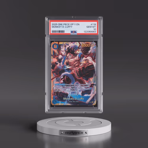 2025 One Piece OP11-A Fist of Divine Speed #118 Monkey D. Luffy (PSA 10 GEM MINT)