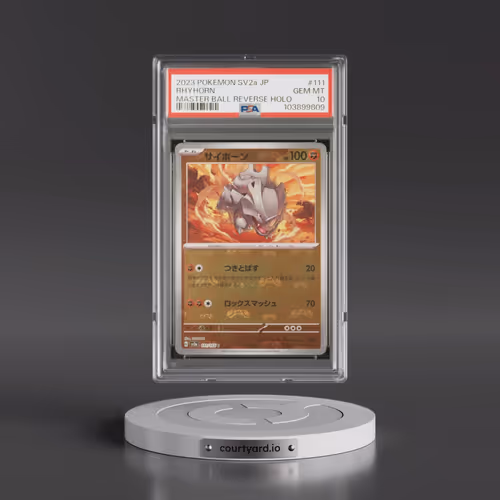 2023 Pokémon Sv2a-Pokemon 151 #111 Rhyhorn - Reverse Holo Master Ball (PSA 10 GEM MINT)