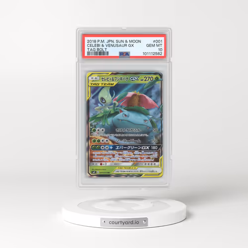 2018 Pokémon Sun & Moon Tag Bolt #001 Celebi & Venusaur GX - Holo (PSA 10 GEM MINT)