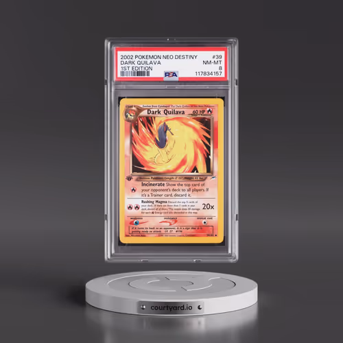 2002 Pokémon Neo Destiny #39 Dark Quilava - 1st Edition (PSA 8 NM-MT)