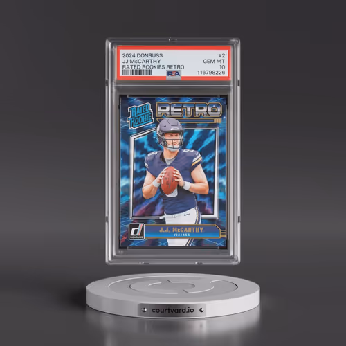 2024 Panini Donruss Rated Rookies Retro #2 JJ McCarthy (PSA 10 GEM MINT)