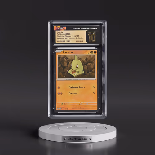 2023 Obsidian Flames - OBF EN #105/197 Larvitar - Tyranitar ex Premium Collection (Cosmos Holo) (CGC