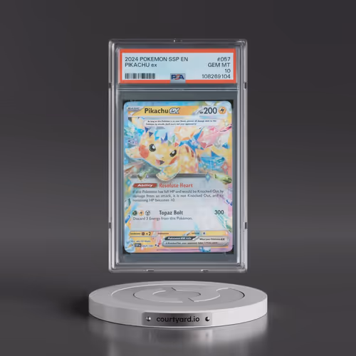 2024 Pokémon Ssp EN-Surging Sparks #057 Pikachu EX - Holo (PSA 10 GEM MINT)