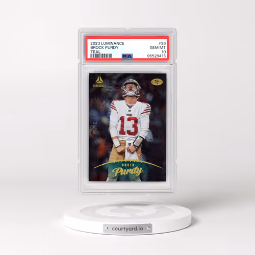 2023 Panini Luminance #36 Brock Purdy - Teal (PSA 10 GEM MINT)