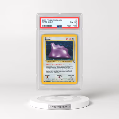 1999 Pokémon Fossil #3 Ditto - Holo (PSA 8 NM-MT)