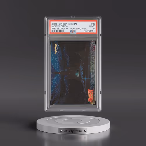 1999 Topps Pokémon the Movie Edt #18 Movie Edition - The Temple of Mewtwo-Foil (PSA 9 MINT)