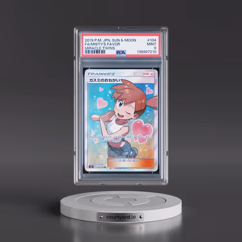 2019 Pokémon Sun & Moon Miracle Twins #104 Misty's Favor - Full Art (PSA 9 MINT)