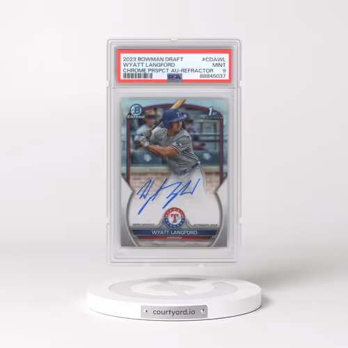 2023 Bowman Draft Chrome Prospect Autograph #CDAWL Wyatt Langford - Refractor (PSA 9 MINT)