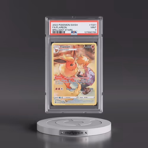 2022 Pokémon Sword & Shield Brilliant Stars #TG01 Flareon - Full Art (PSA 9 MINT)