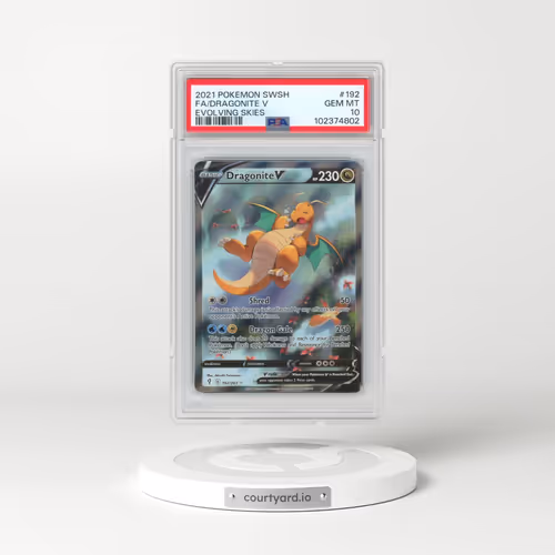 2021 Pokémon Sword & Shield Evolving Skies #192 Dragonite V - Holo Full Art (PSA 10 GEM MINT)