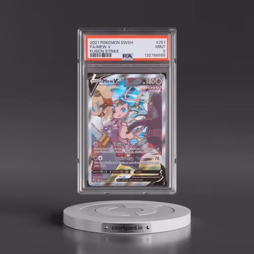 2021 Pokémon Sword & Shield Fusion Strike #251 Mew V - Holo Full Art (PSA 9 MINT)