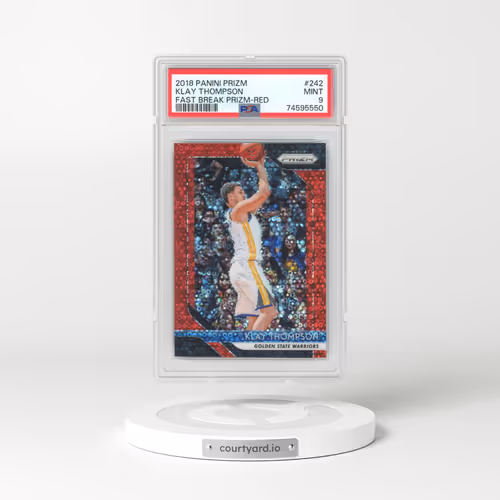 2018 Panini Prizm #242 Klay Thompson - Fast Break Prizm-Red (PSA 9 MINT)