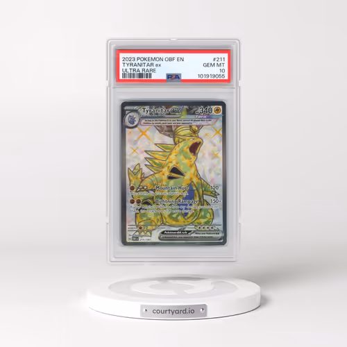 2023 Pokémon Obf EN-Obsidian Flames #211 Tyranitar EX - Holo Ultra Rare (PSA 10 GEM MINT)