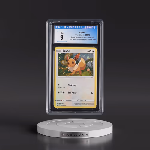 2021 Pokémon Swsh Black Star Promo #095 Eevee - Holo Battle Styles Three Pack Blisters (CGC 9 MINT)