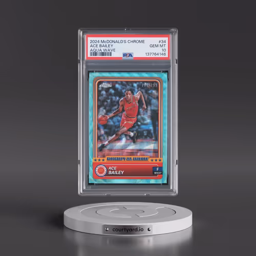 2024 Topps Chrome McDonald's All American #34 Ace Bailey - Aqua Wave (PSA 10 GEM MINT)