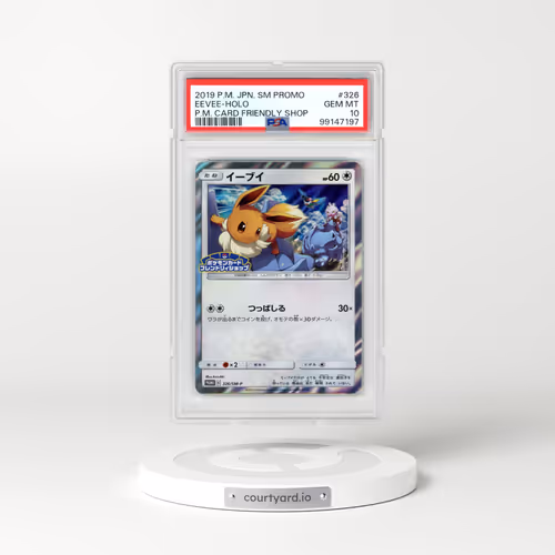 2019 Pokémon SM Promo #326 Eevee - Holo Pokemon Card Friendly Shop (PSA 10 GEM MINT)